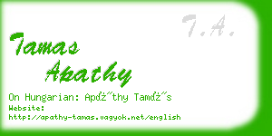 tamas apathy business card